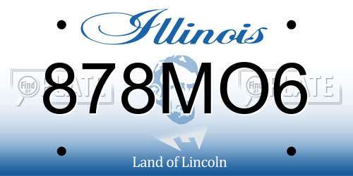 878MO6 Illinois License Plate