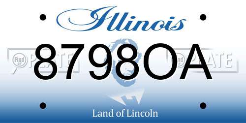 8798OA Illinois License Plate