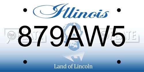 879AW5 Illinois License Plate