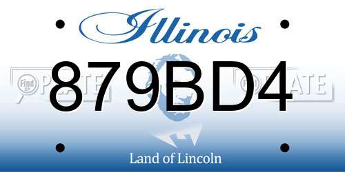 879BD4 Illinois License Plate