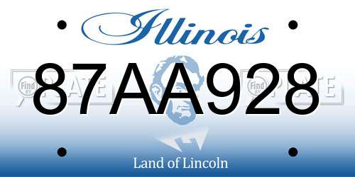87AA928 Illinois License Plate