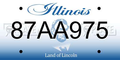87AA975 Illinois License Plate
