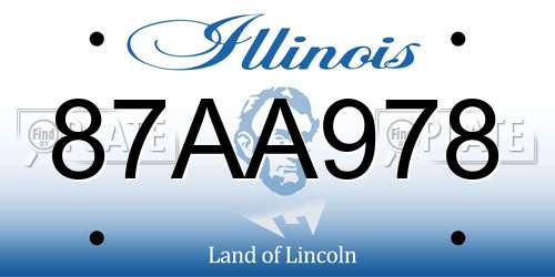 87AA978 Illinois License Plate