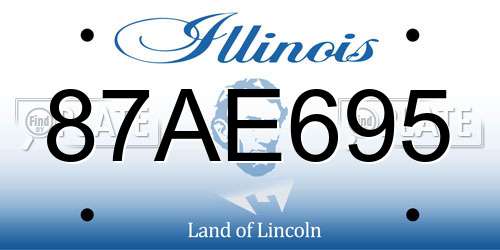 87AE695 Illinois License Plate
