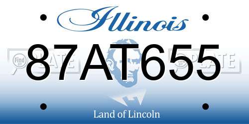 87AT655 Illinois License Plate