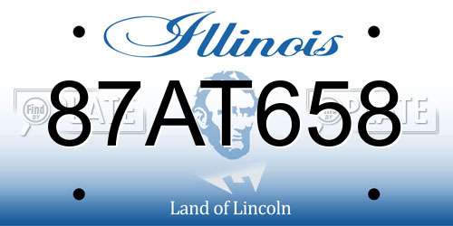 87AT658 Illinois License Plate