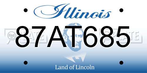 87AT685 Illinois License Plate