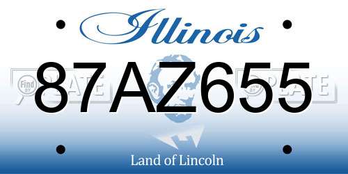 87AZ655 Illinois License Plate
