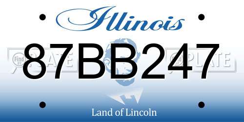 87BB247 Illinois License Plate
