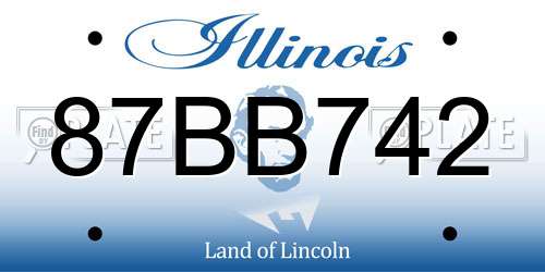 87BB742 Illinois License Plate