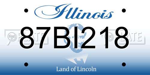 87BI218 Illinois License Plate