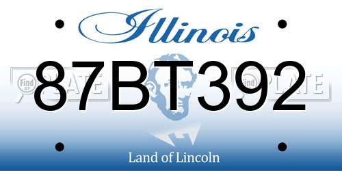 87BT392 Illinois License Plate