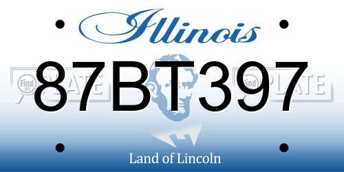 87BT397 Illinois License Plate