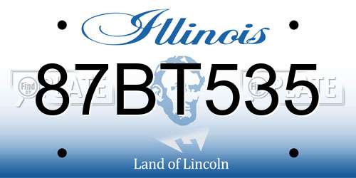 87BT535 Illinois License Plate