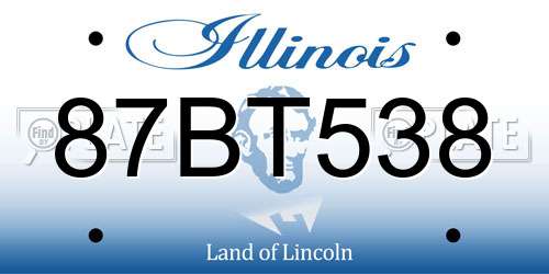 87BT538 Illinois License Plate