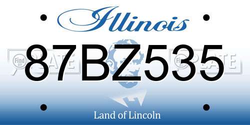 87BZ535 Illinois License Plate