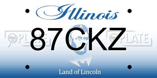 87CKZ Illinois License Plate