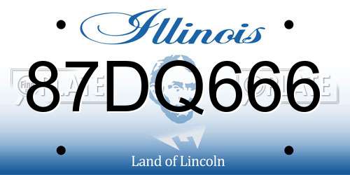 87DQ666 Illinois License Plate