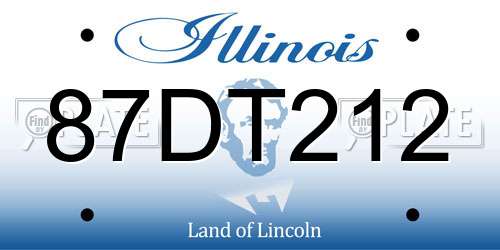 87DT212 Illinois License Plate