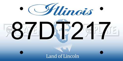87DT217 Illinois License Plate
