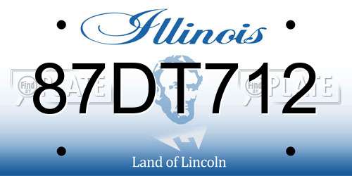 87DT712 Illinois License Plate