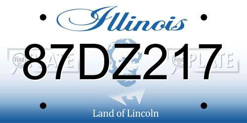 87DZ217 Illinois License Plate
