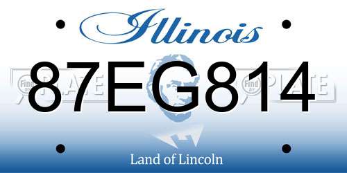 87EG814 Illinois License Plate