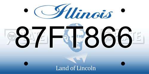 87FT866 Illinois License Plate