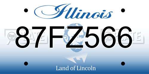 87FZ566 Illinois License Plate