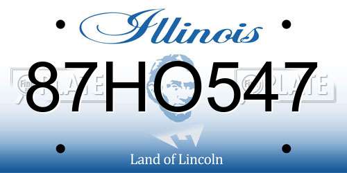 87HO547 Illinois License Plate