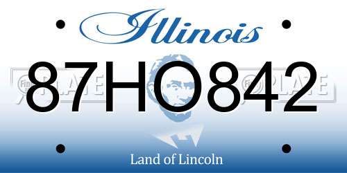87HO842 Illinois License Plate