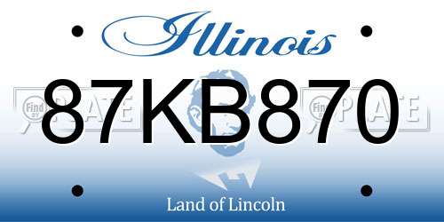 87KB870 Illinois License Plate