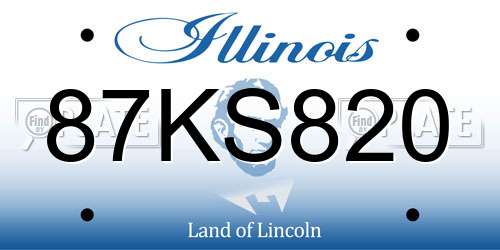 87KS820 Illinois License Plate
