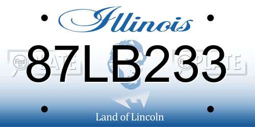 87LB233 Illinois License Plate