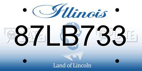 87LB733 Illinois License Plate