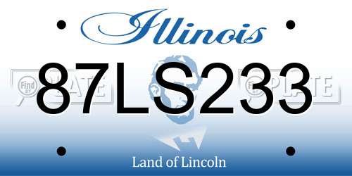 87LS233 Illinois License Plate