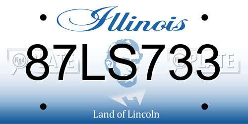 87LS733 Illinois License Plate
