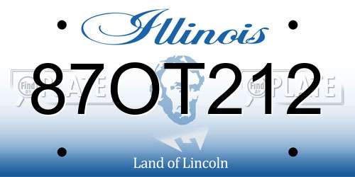 87OT212 Illinois License Plate