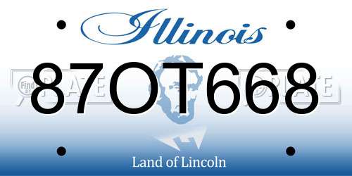 87OT668 Illinois License Plate
