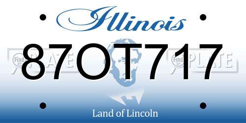 87OT717 Illinois License Plate