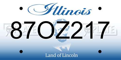 87OZ217 Illinois License Plate