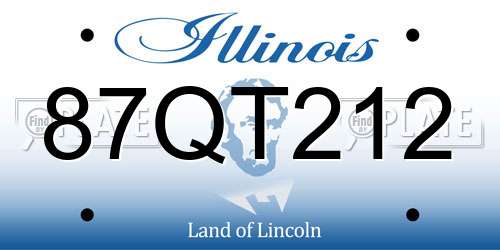 87QT212 Illinois License Plate