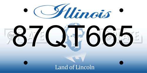 87QT665 Illinois License Plate