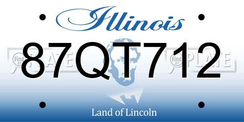 87QT712 Illinois License Plate