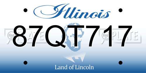 87QT717 Illinois License Plate