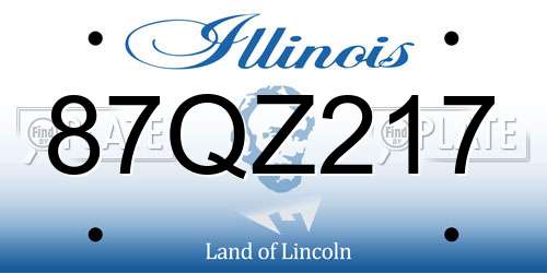 87QZ217 Illinois License Plate