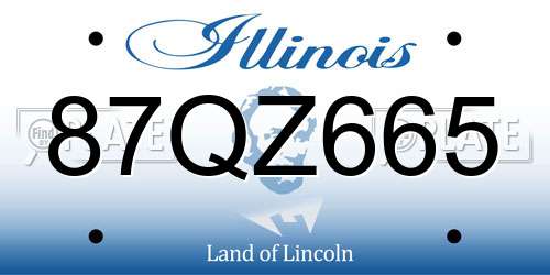 87QZ665 Illinois License Plate