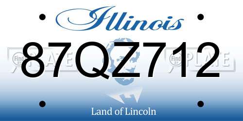 87QZ712 Illinois License Plate