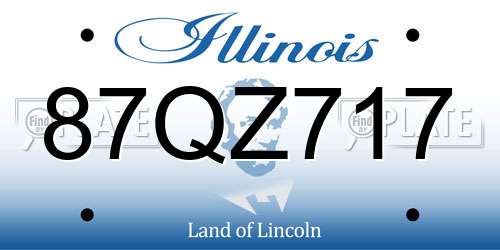 87QZ717 Illinois License Plate