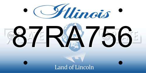87RA756 Illinois License Plate